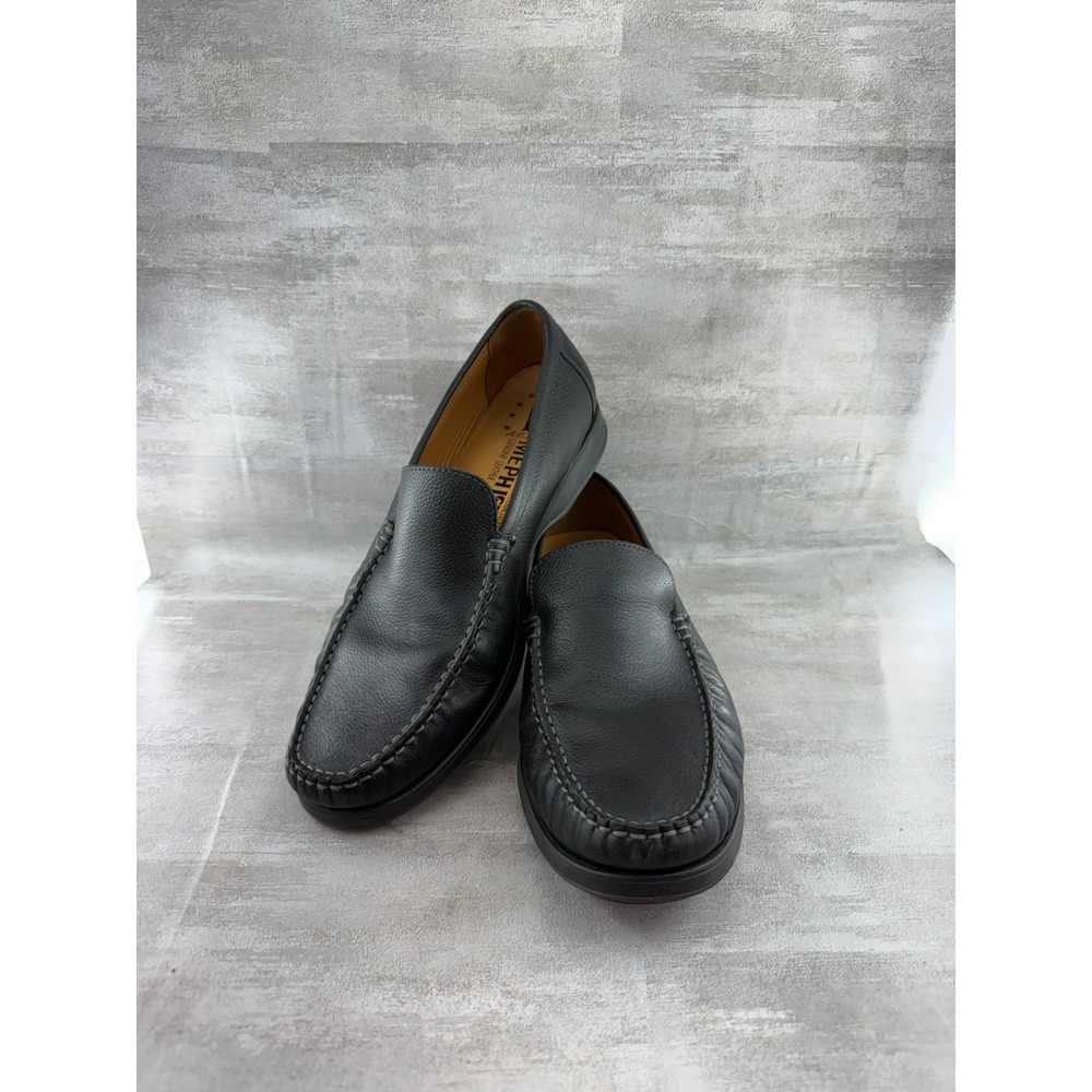 Mephisto Air-Relax Men Black Pebbled Leather Moc Toe Loafers Size US 9